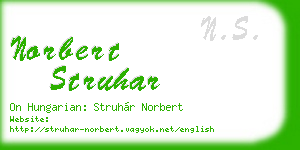 norbert struhar business card